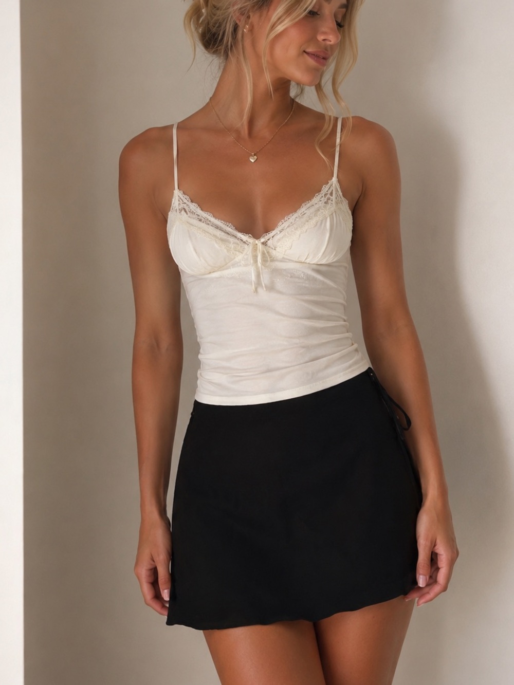 Commense Black Mini Skirt - Simple Straight Silhouette